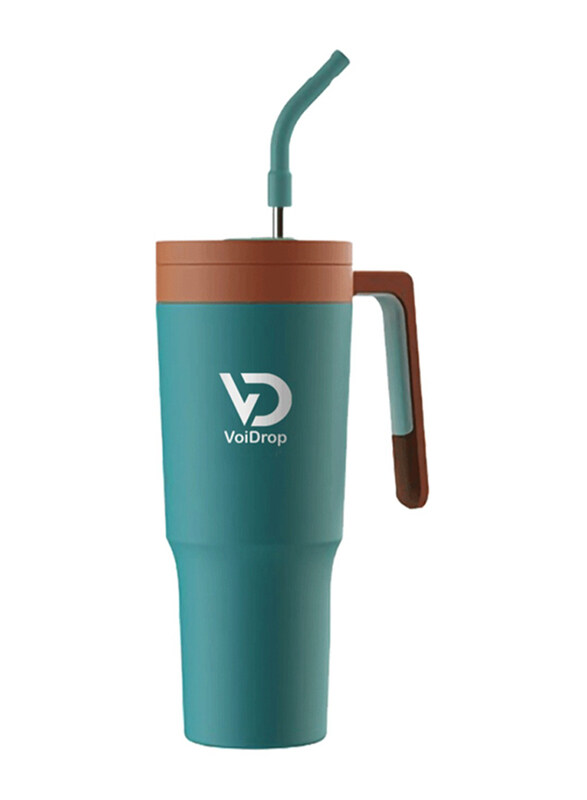 

Voidrop 40oz Wall Vacuum Reusable Stainless Steel Tumbler with Handle and Straw, Forest Green