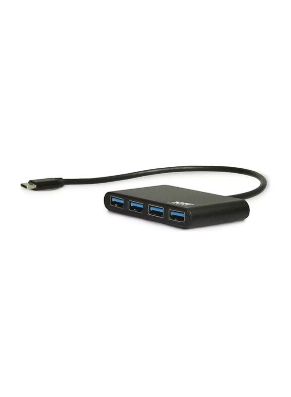 Port Designs 4 Ports 3.0 Type C Usb Hub, Black