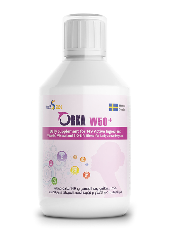 أوركا W50+ مكمل غذائي متعدد الفيتامينات يومي للنساء فوق 50 عاماً, 250 مل