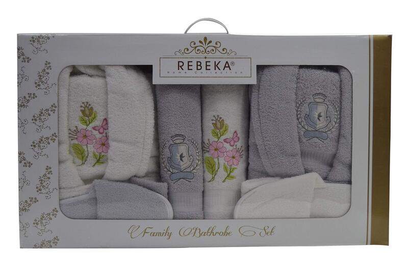 

Rebeka Turkey Terry Family Bathrobe Set, 14 Pieces, Free Size, Multicolour