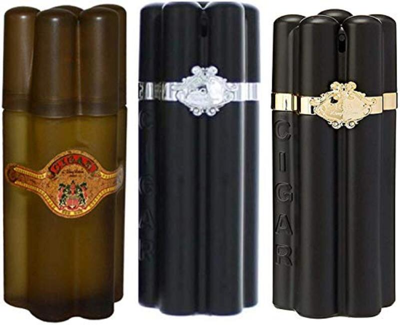 Remy Latour 3-Piece Cigar Gift Set for Men, 100ml Brown EDT, 100ml Black Oud EDT, 100ml Black Wood EDT