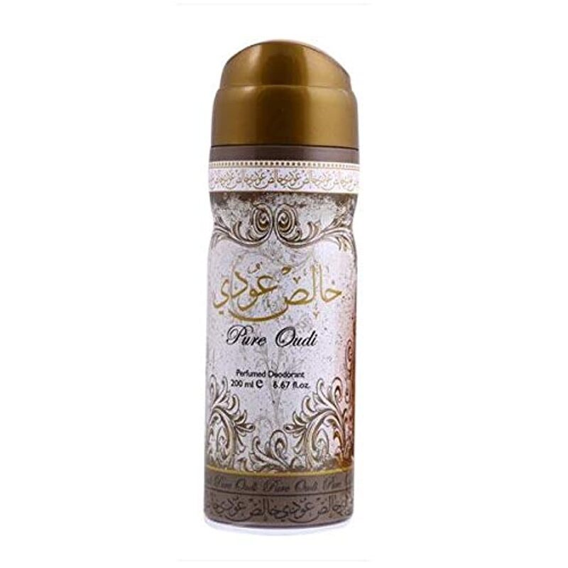 Lattafa Khalis Pure Oudi Perfumed Deodorant for Unisex, 200 ml