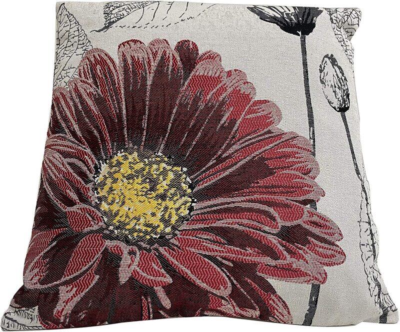 

Md Red Flower Printed Cushion Cover with Concealed Zip Fastening, Multicolour