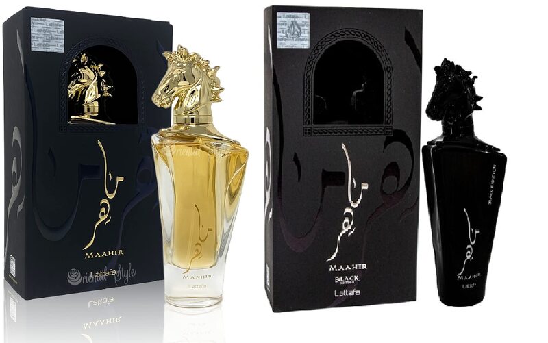 Lattafa Maahir Horee 2-Pieces Perfume Set Unisex, Gold Edition 100ml EDP, Black Edition 100ml EDP