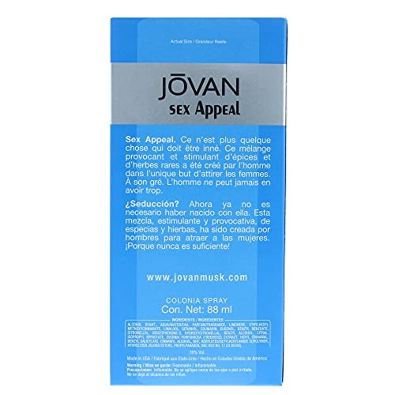 Jovan Sex Appeal 88ml EDC for Men