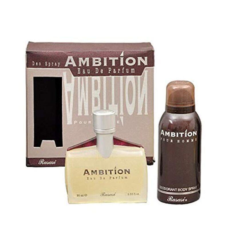 

Rasasi 2-Piece Ambition Pour Homme Set for Men, 70ml EDP Perfume, 150ml Deo