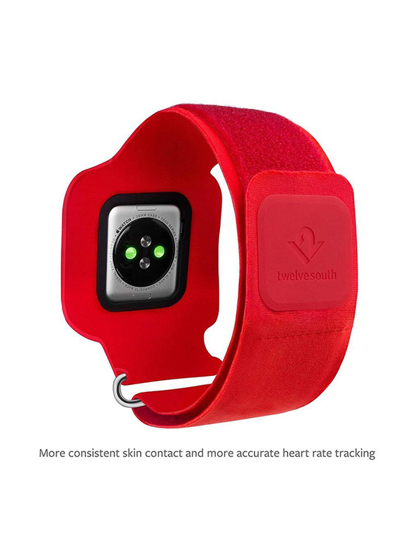 Twelve South Silicone Action Sleeve Arm Band for Apple Watch 38mm, Red