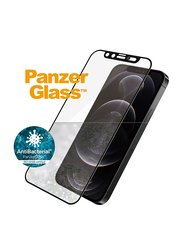 PanzerGlass Apple iPhone 12/12 Pro Edge-to-Edge Mobile Phone Tempered Glass Screen Protector with Anti-Microbial Surface and Cam Slider, Clear/Black Frame