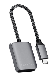 Satechi Aluminum Type-C to 3.5mm Audio Headphone Jack Adapter with USB-C PD Charging, Grey