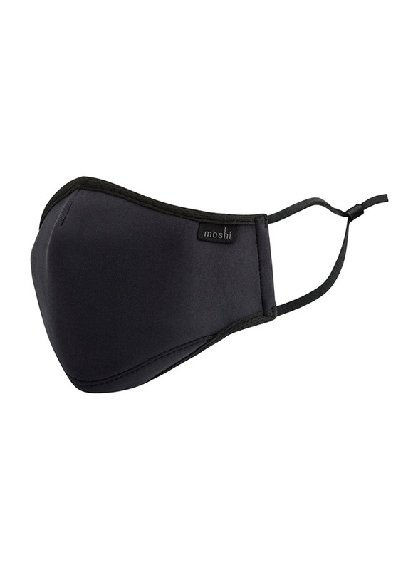 Moshi Omniguard Washable/Reusable Facial Mask, with Replaceable Filters Up to 6 Weeks, Ocean Black, Small