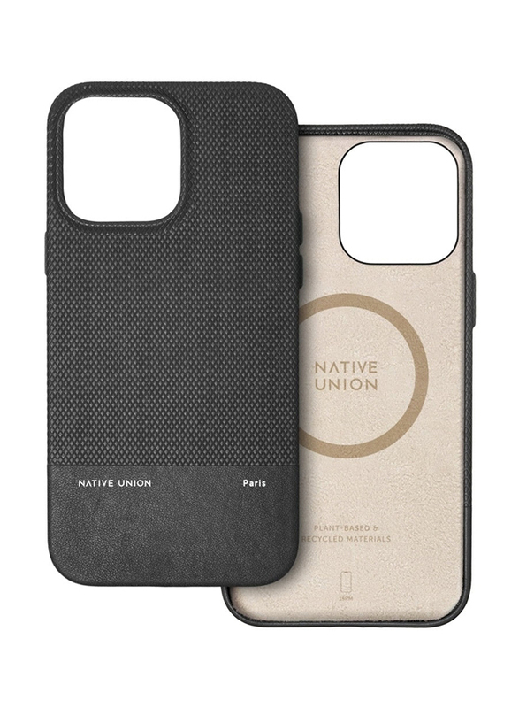 Native Union Apple iPhone 15 Pro Max 2023 (RE) Classic Leather Mobile Phone Case Cover with Magsafe, Black