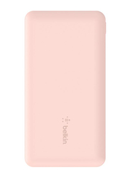 Belkin 10000mAh BoostCharge Power Bank with 2 USB Type A and 2 USB Type C Ports, 15W Quick Charge for Apple Devices, Rose Gold