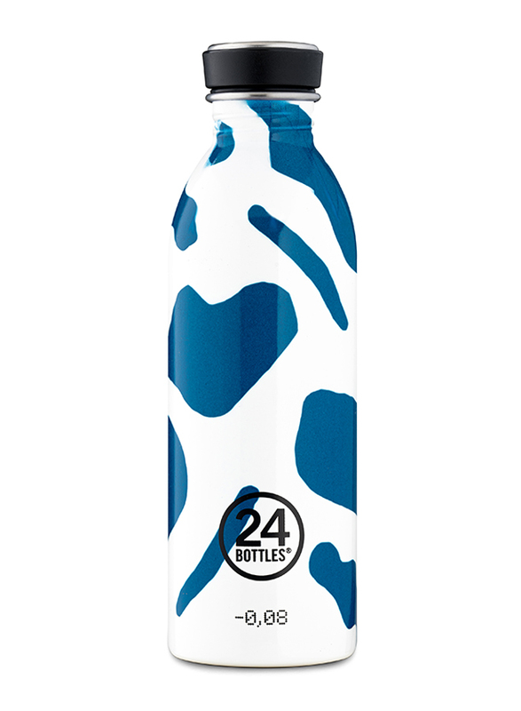 24Bottles 500ml Urban Lake Print Lightest Insulated Stainless Steel Water Bottle, White/Blue