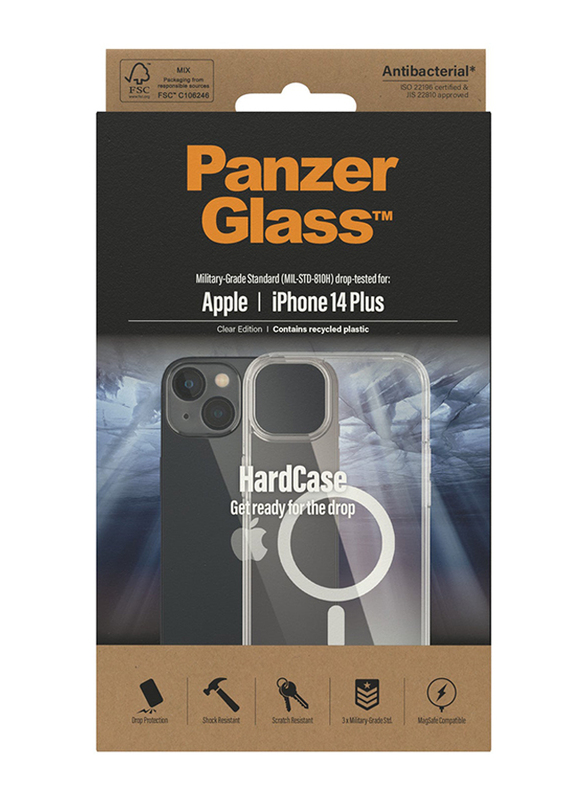 Panzerglass Apple iPhone 14 Plus 2022 Hard Case MagSafe Mobile Phone Case Cover, Clear