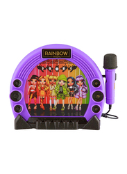 KIDdesigns Rainbow High MGA Sing Boombox with Built-in Music LED Flashing Light & Speaker, Multicolour