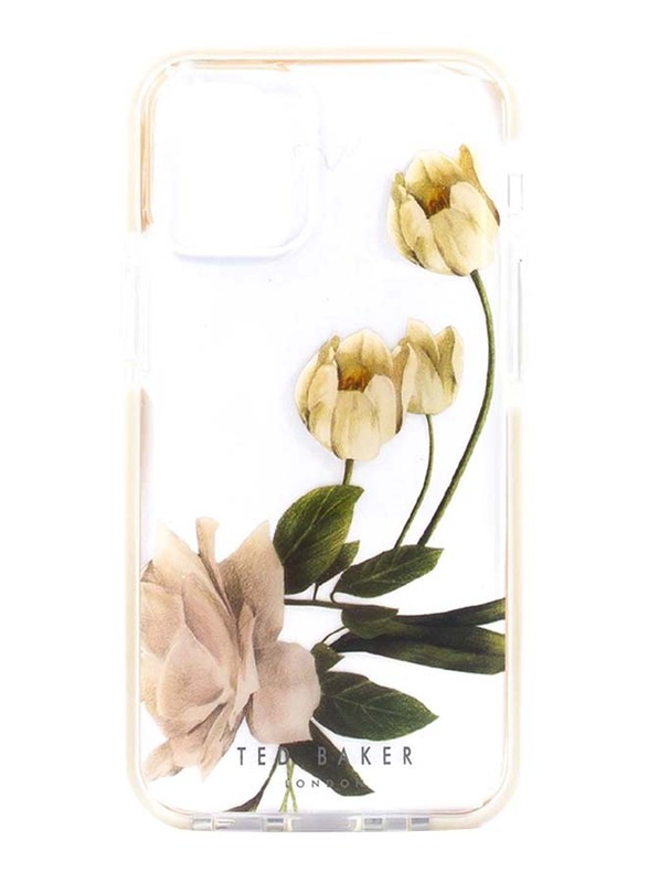 Ted Baker Apple iPhone 12 Mini Anti-Shock Elder Flower Floral Printed Mobile Phone Case Cover, Clear