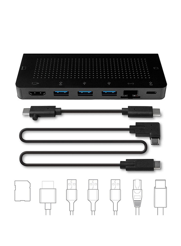 Twelve South StayGo USB-C Hub for Type C Apple MacBooks, Laptops and Apple iPad Pro, Black