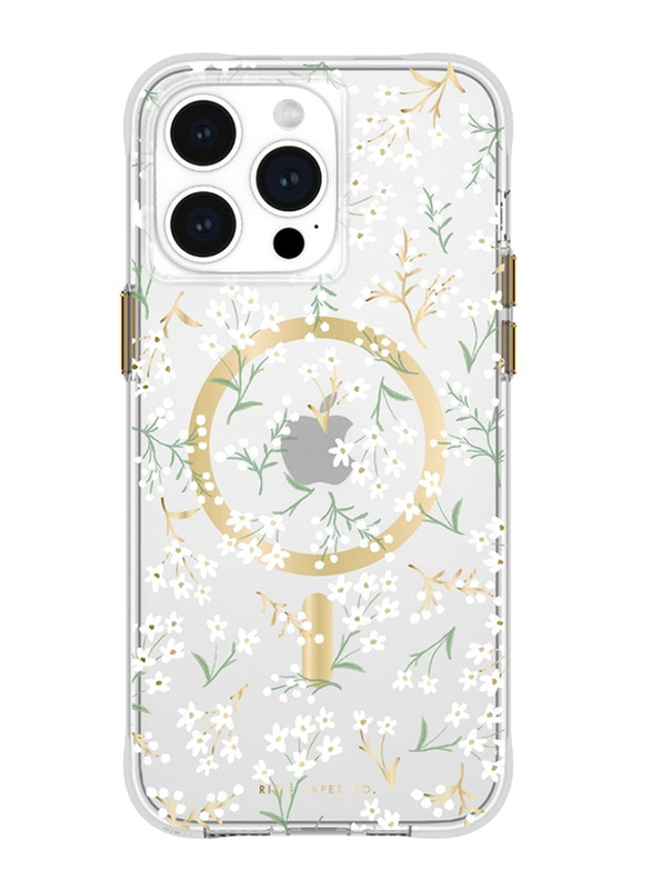 Rifle Paper Co. Apple iPhone 15 Pro Max Polycarbonate Printed Petite Fleurs Mobile Phone Case Cover with Magsafe, Multicolour