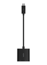 Belkin USB Type-C to Gigabit Ethernet and USB-C PD (Power Only) Adapter for Mac/Windows Laptops/USB-C Devices, Black