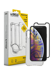 SoSkild Apple iPhone XS Max Absorb Impact Case Transparent & Tempered Glass Mobile Phone Screen Protector, Clear