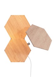 Nanoleaf Elements Birchwood Hexagons Expansion Smart WiFi LED Panel System with Music Visualizer, 3 Packs, Beige/Brown