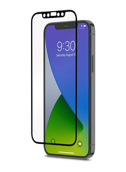 Moshi Apple iPhone 12/12 Pro iVisor Anti Glass Edge-to Edge Mobile Phone Tempered Glass, Matte White/Black Frame