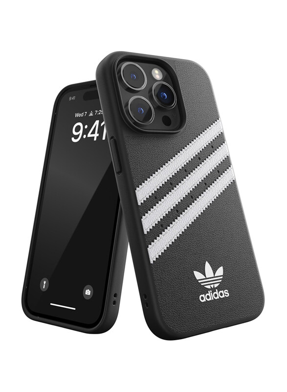 

Adidas Apple iPhone 14 Pro TPU Scratch & Drop Protection Wireless Charging Compatible Mobile Phone Case Cover, Black/White