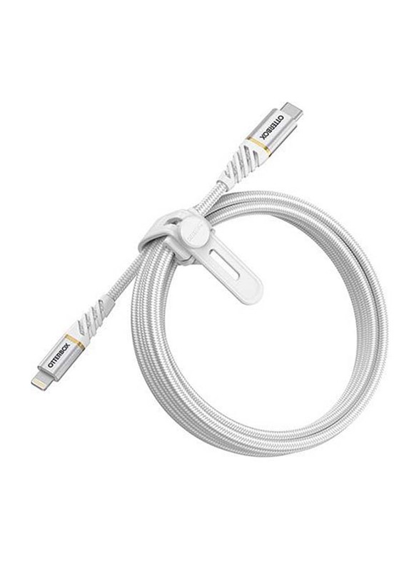 Otterbox 2-Meter Premium Lightning Cable, USB Type-C Male to Lightning for Apple Devices, White