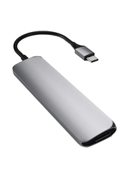 Satechi Aluminum USB Type-C Slim Multi Port Adapter V2 for USB Type-C Devices, Space Grey