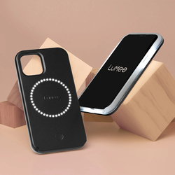 Lumee Apple iPhone 12 Pro Max Halo Selfie Mobile Phone Case Cover, Matte Black