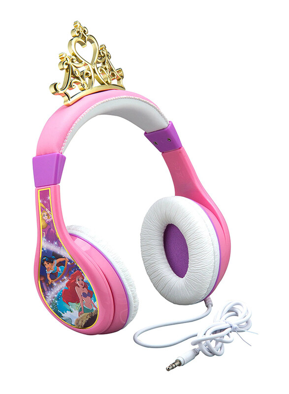 

KidDesigns Disney Princess Kid Safe Wired Headphone for Kids, Pink/Purple