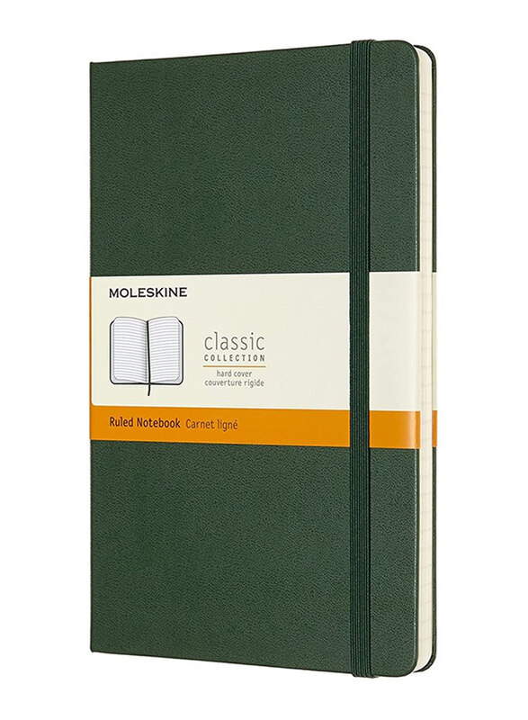 

Moleskine Classic Ruled Paper Notebook with Hard Cover & Elastic Closure, 13 x 21cm, Myrtle Green