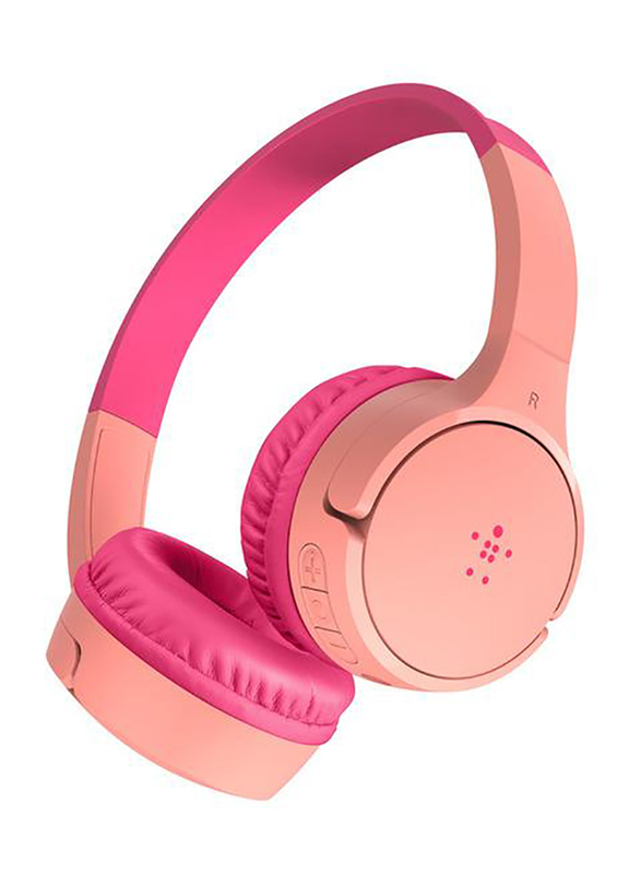 Belkin Soundform Mini Wireless On-Ear Headphones for Kids with Mic, Pink