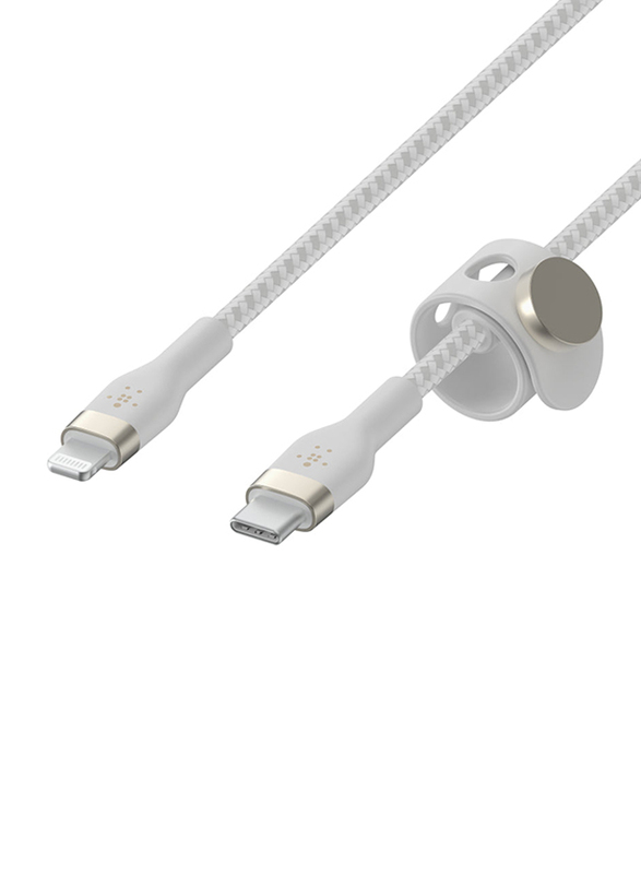 Belkin 3-Meter Boost Charge Pro Flex Lightning Cable, USB Type-C to Lightning for Apple Devices, White