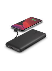 Belkin 10000mAh Boost Charge Power Bank with Integrated Cables Lightning and USB-C Input, Black