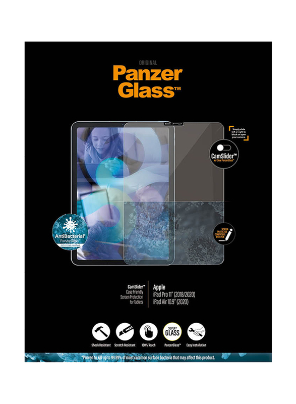 PanzerGlass Apple iPad Pro 11-inch 21/20/18 & iPad Air 2020 Edge-to-Edge Tablet Tempered Glass Screen Protector with Cam Slicer, Clear/Black Frame