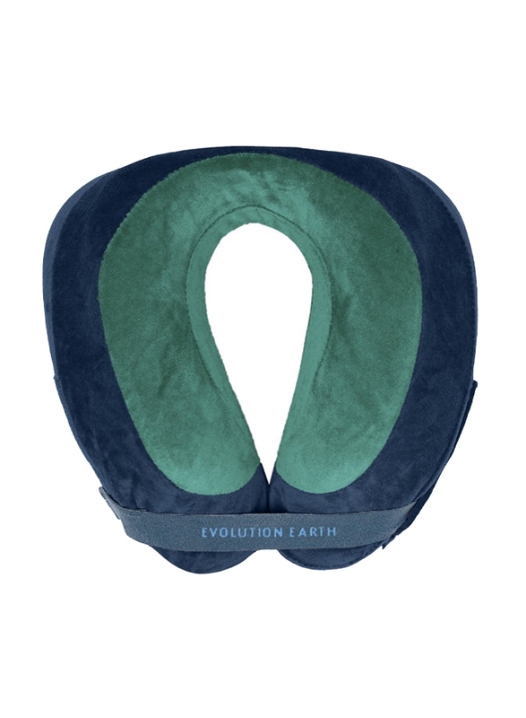 Cabeau Evolution Earth Eco-Friendly Memory Foam Neck Pillow with Chin & Neck Support, Terra Green