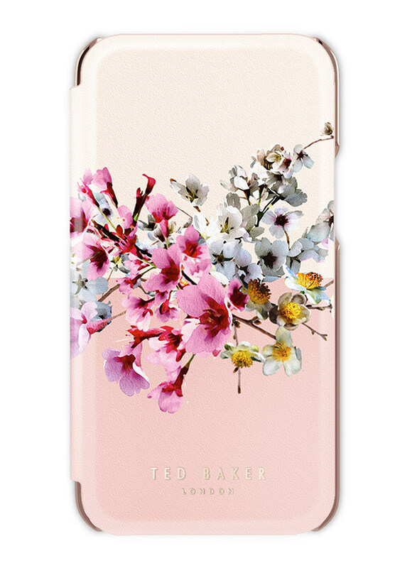 

Ted Baker Apple iPhone 13 Pro Mirror Folio Mobile Phone Flip Case Cover, Jasmine Pink Rose Gold