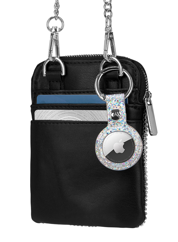 Case-Mate Apple Leather AirTag Keychain Case, Sparkle
