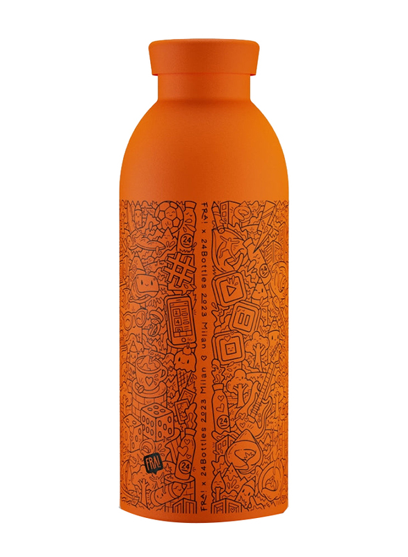 24Bottles 500ml CLIMA FRA! Bottle Double Wall Insulated Stainless Steel Water Bottle, Orange
