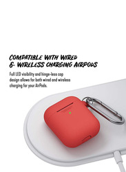 KeyBudz PodSkinz Keychain 2G Case for Apple AirPods 1/2, Lava Red