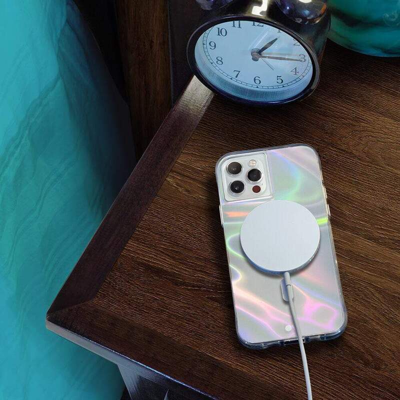 Case-Mate Apple iPhone 13 Soap Bubble Antimicrobial MagSafe Mobile Phone Case Cover, Iridescent
