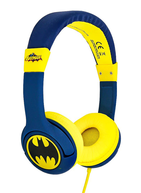 OTL Batman Wired On-Ear Foldable & Adjustable Kids Headphones, Multicolour