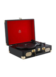 GPO Retro Soho Vinyl Record Player with Built-In Speaker, Black