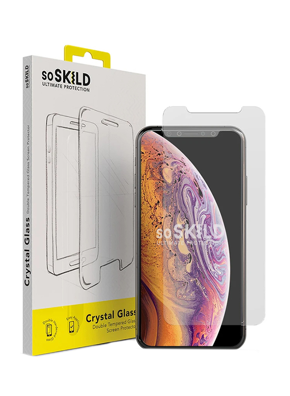 SoSkild Apple iPhone XS/X Defend Heavy Impact Case & Tempered Glass Mobile Phone Screen Protector, Clear