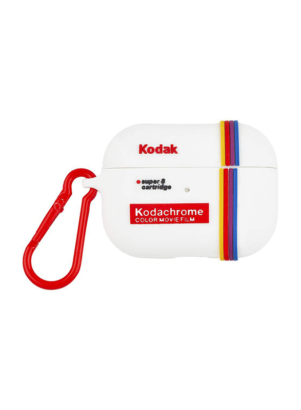 Case-Mate Kodak Case for Apple AirPods Pro with Clip, Kodachrome Stripes, White