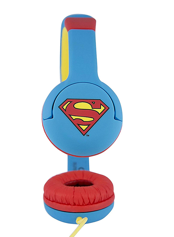 OTL 3.5mm Jack Junior's On-Ear Headphones, Superman Man Of Steel, Blue
