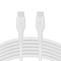 Belkin BoostCharge Flex USB-C to USB-C Charge & Sync Cable 3M Fast Charge Power Delivery, Heavy Duty, for Apple MacBook Air/Pro, iPad Pro/Air/Mini, Samsung Galaxy S23/22 Ultra - White