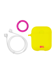 Case-Mate Hook Ups Case with Neck Strap for Apple AirPods, Lemon Lime Yellow
