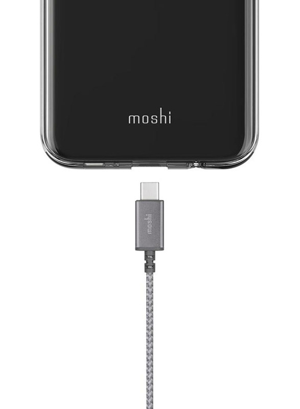 Moshi Integra USB Type-C Charge and Sync Cable, 5A USB Type A Male to USB Type-C for Smart Phones, Titanium Gray